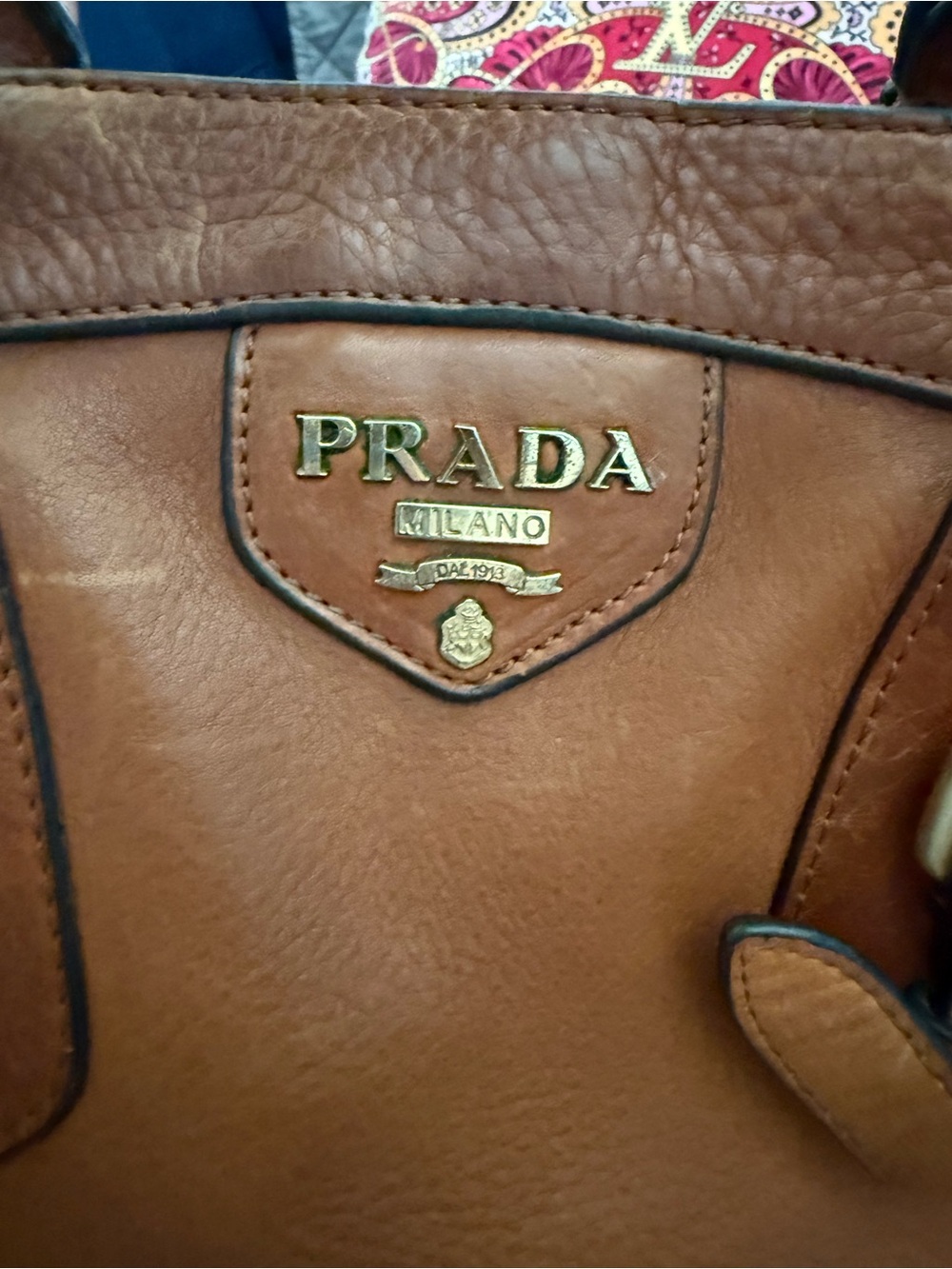 Prada Tan Leather Tote with Gold Hardware - Picture 2 of 16